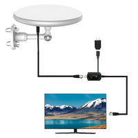 Outdoor HD TV Antenna with 360 Degree Omnidirectional Reception and Signal Amplifier, 40ft Cable