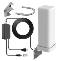 HD Outdoor Antenna with Signal Amplifier and 360 Degree Reception, 13ft Cable