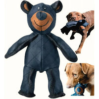 Dog Toy Bear with Squeaker and Nylon Rubber Construction, 8x10 Inches