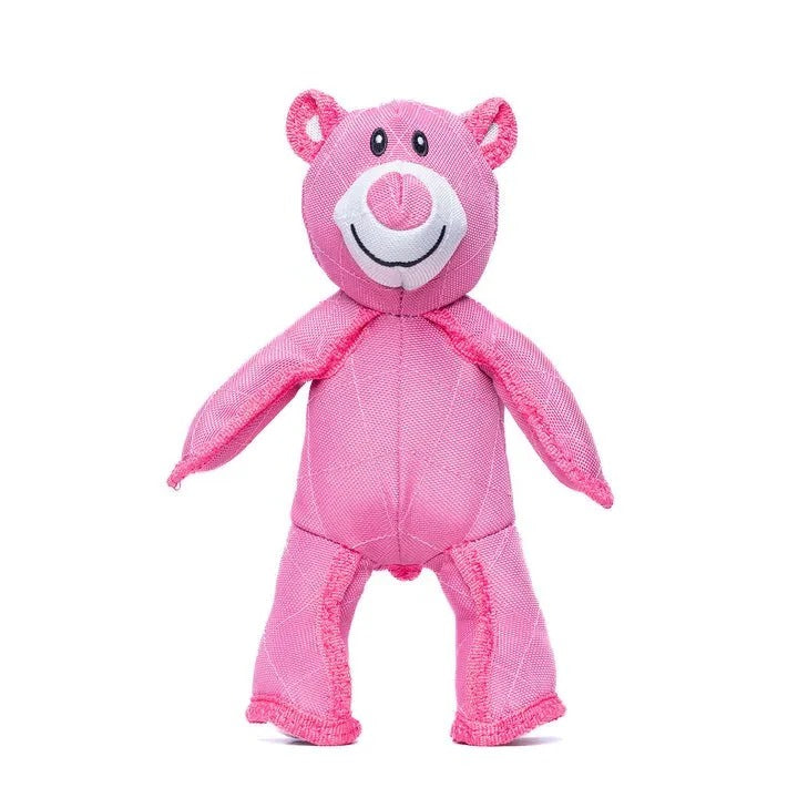 Dog Toy Bear with Squeaker and Nylon Rubber Construction, 8x10 Inches