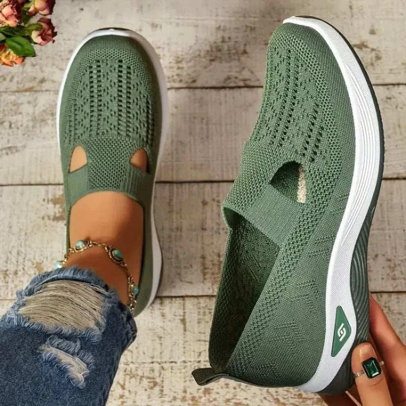 Womens Mesh Sneakers with Cushioned Insole and Low Heel Base in Eight Colors