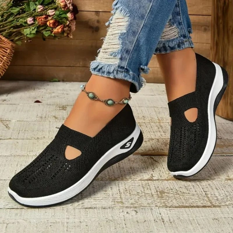 Womens Mesh Sneakers with Cushioned Insole and Low Heel Base in Eight Colors