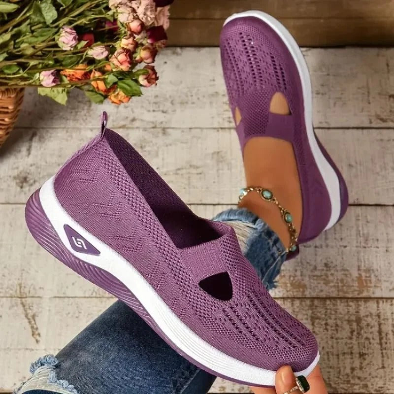 Womens Mesh Sneakers with Cushioned Insole and Low Heel Base in Eight Colors