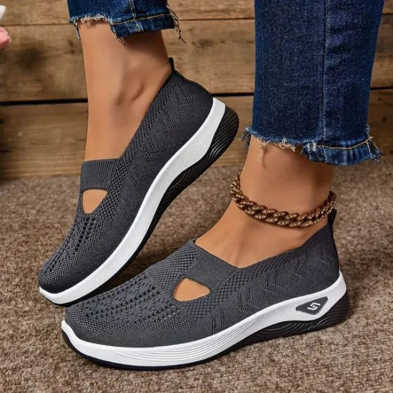 Womens Mesh Sneakers with Cushioned Insole and Low Heel Base in Eight Colors