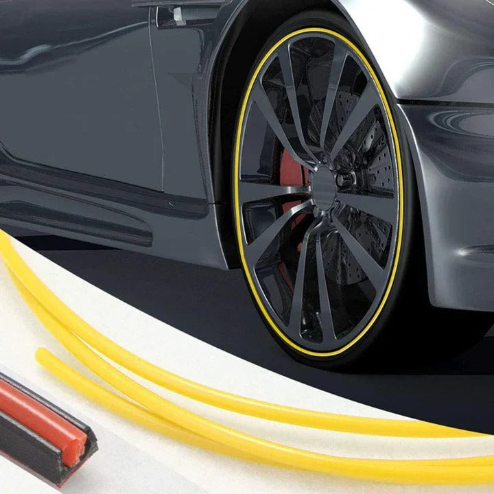 Wheel Rim Edge Protector Strip with Adhesive Booster, 8 Meter Roll