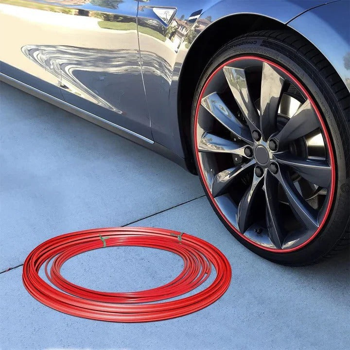 Wheel Rim Edge Protector Strip with Adhesive Booster, 8 Meter Roll