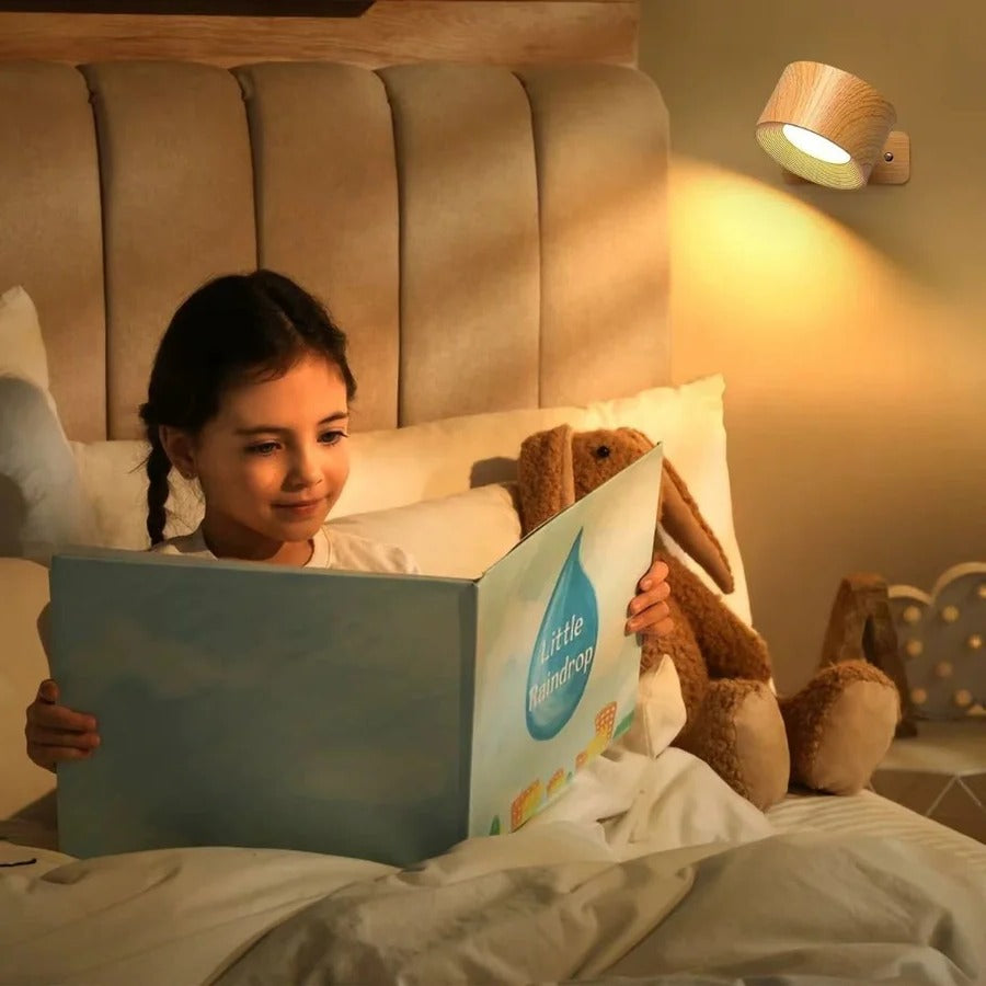 Rechargeable Wall Lamp with Magnetic Ball Rotation and Touch Control, Three Color Temperatures