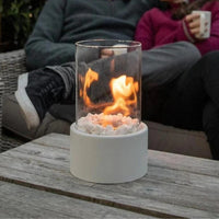 Portable Tabletop Fireplace with Real Ethanol Flames and Included Snuffer