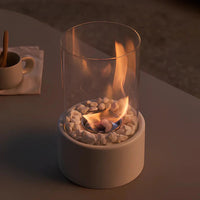 Portable Tabletop Fireplace with Real Ethanol Flames and Included Snuffer