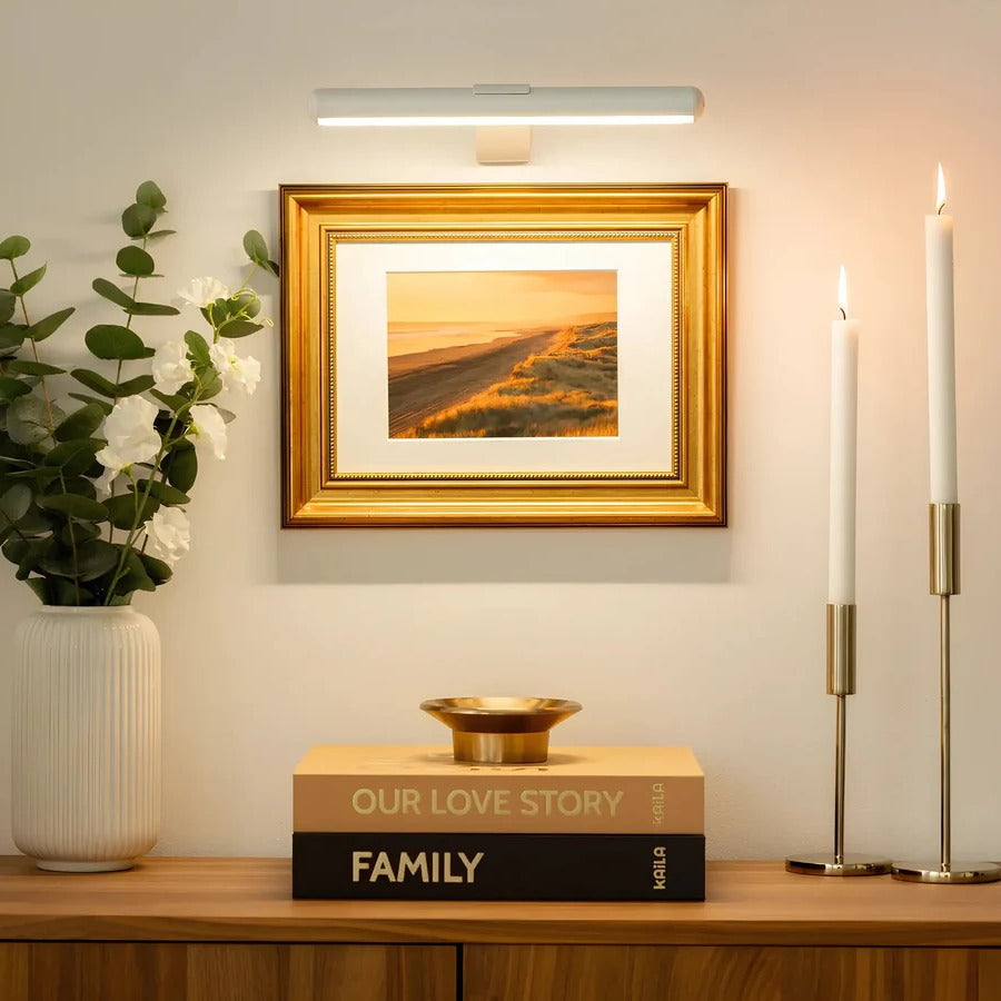 Rechargeable LED Picture Light with 360-Degree Swivel and Stepless Dimming