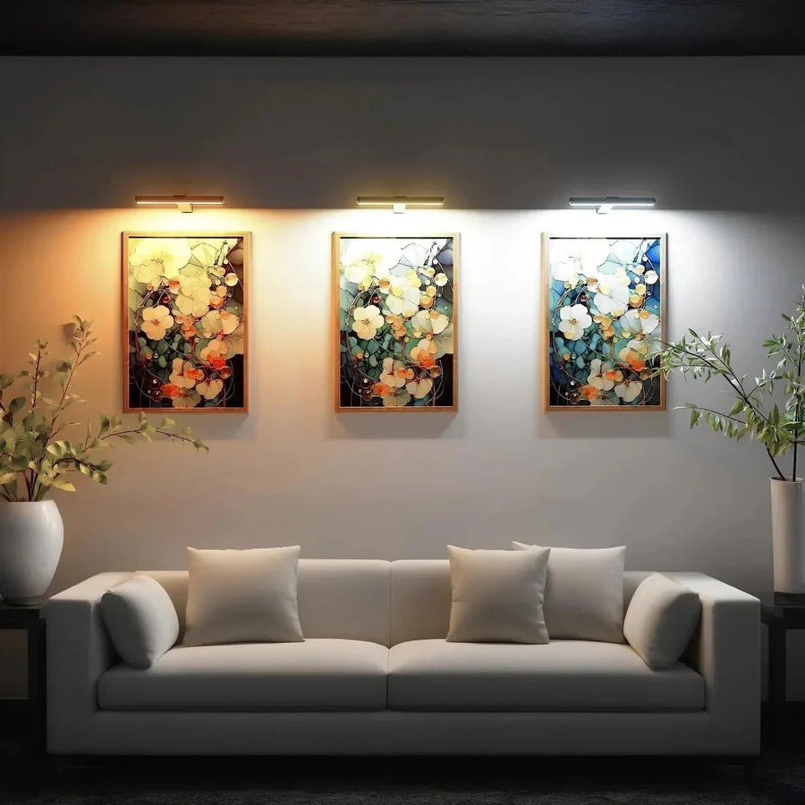 Rechargeable LED Picture Light with 360-Degree Swivel and Stepless Dimming