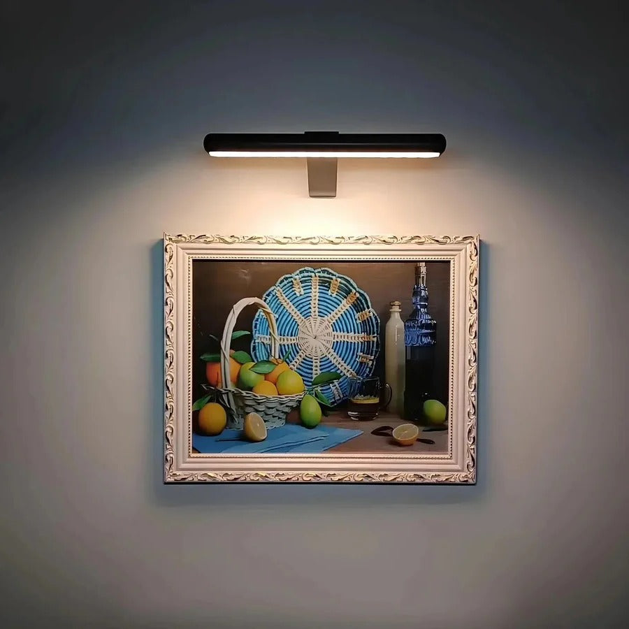 Rechargeable LED Picture Light with 360-Degree Swivel and Stepless Dimming