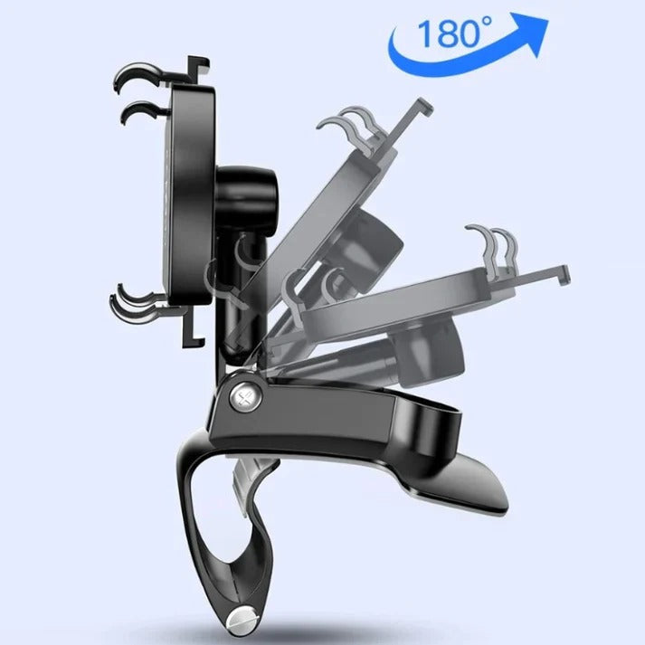 Dashboard Phone Mount with 360 Rotation and Dual Clamping Arms