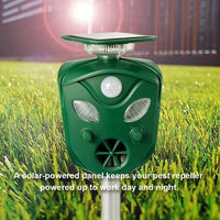 Ultrasonic Animal Repeller Solar Powered 360 Degree Coverage