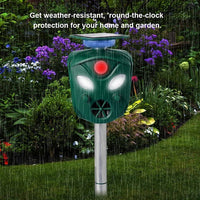 Ultrasonic Animal Repeller Solar Powered 360 Degree Coverage