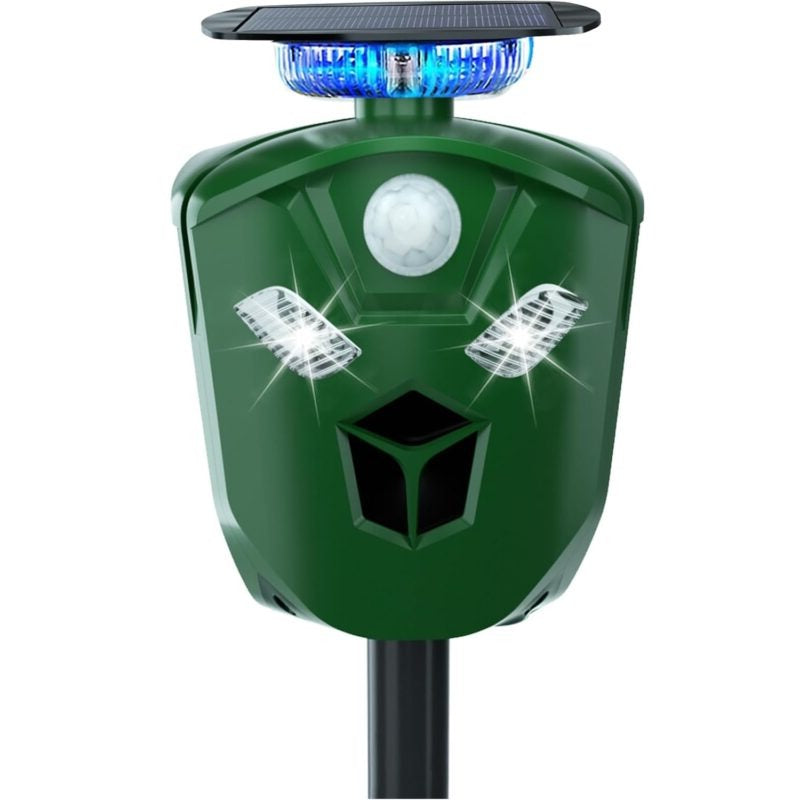 Ultrasonic Animal Repeller Solar Powered 360 Degree Coverage