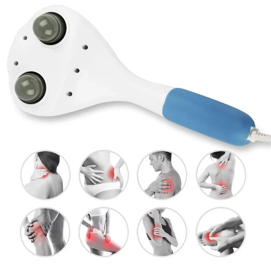 Handheld Percussion Massager with Dual Vibration Motors and Adjustable Speed Settings