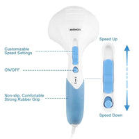 Handheld Percussion Massager with Dual Vibration Motors and Adjustable Speed Settings
