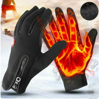 Unisex Fleece Lined Winter Gloves with Raised Grip Palm for Outdoor Sports