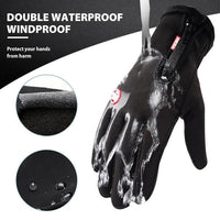 Unisex Fleece Lined Winter Gloves with Raised Grip Palm for Outdoor Sports