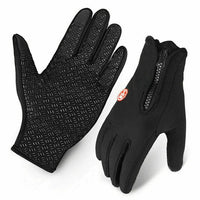 Unisex Fleece Lined Winter Gloves with Raised Grip Palm for Outdoor Sports