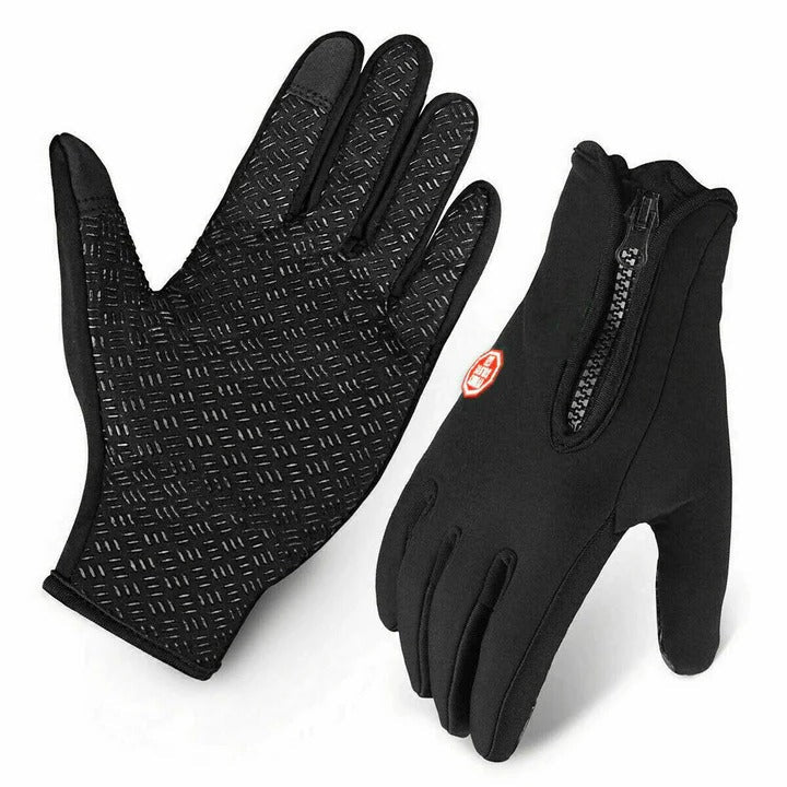 Unisex Fleece Lined Winter Gloves with Raised Grip Palm for Outdoor Sports