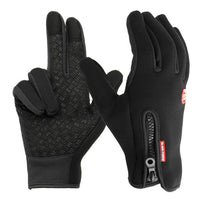 Unisex Fleece Lined Winter Gloves with Raised Grip Palm for Outdoor Sports