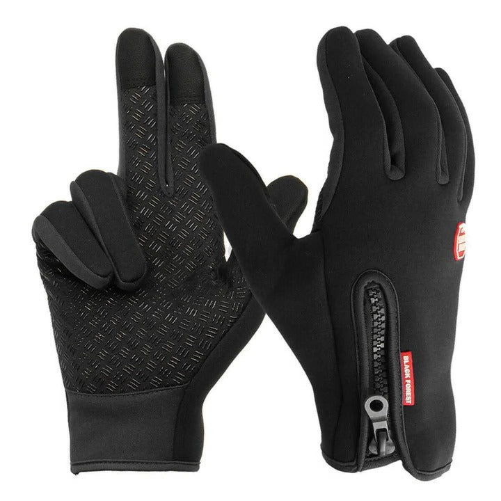 Unisex Fleece Lined Winter Gloves with Raised Grip Palm for Outdoor Sports