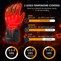 Heated Gloves with Touchscreen Fingertips and 6-Hour Battery Runtime