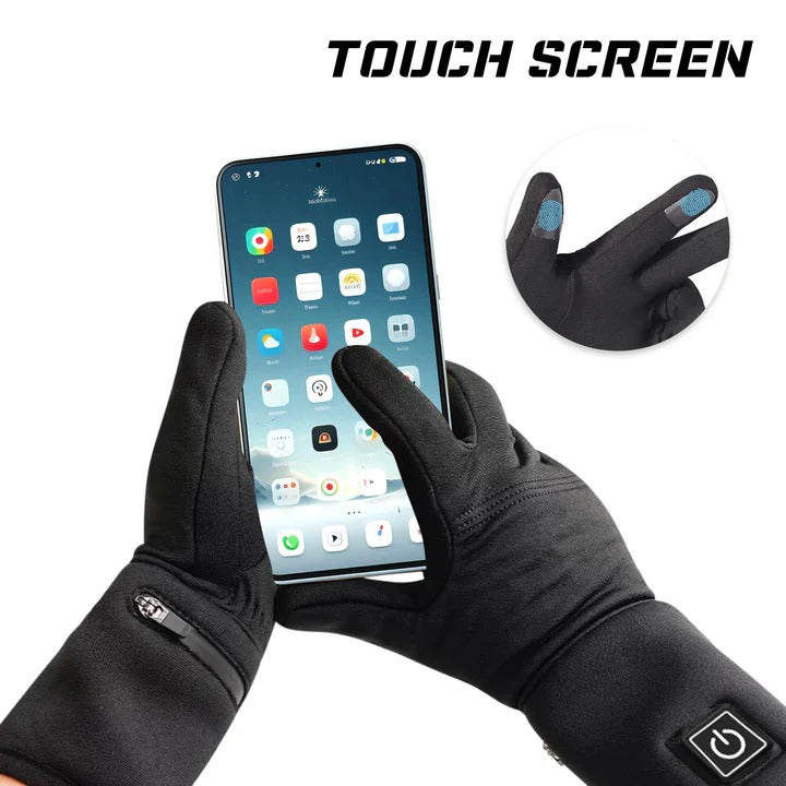 Heated Gloves with Touchscreen Fingertips and 6-Hour Battery Runtime