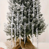 Transparent Icicle Ornaments with Light Reflecting Surface, 12-Piece Set All Vera Mart