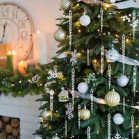 Transparent Icicle Ornaments with Light Reflecting Surface, 12-Piece Set All Vera Mart