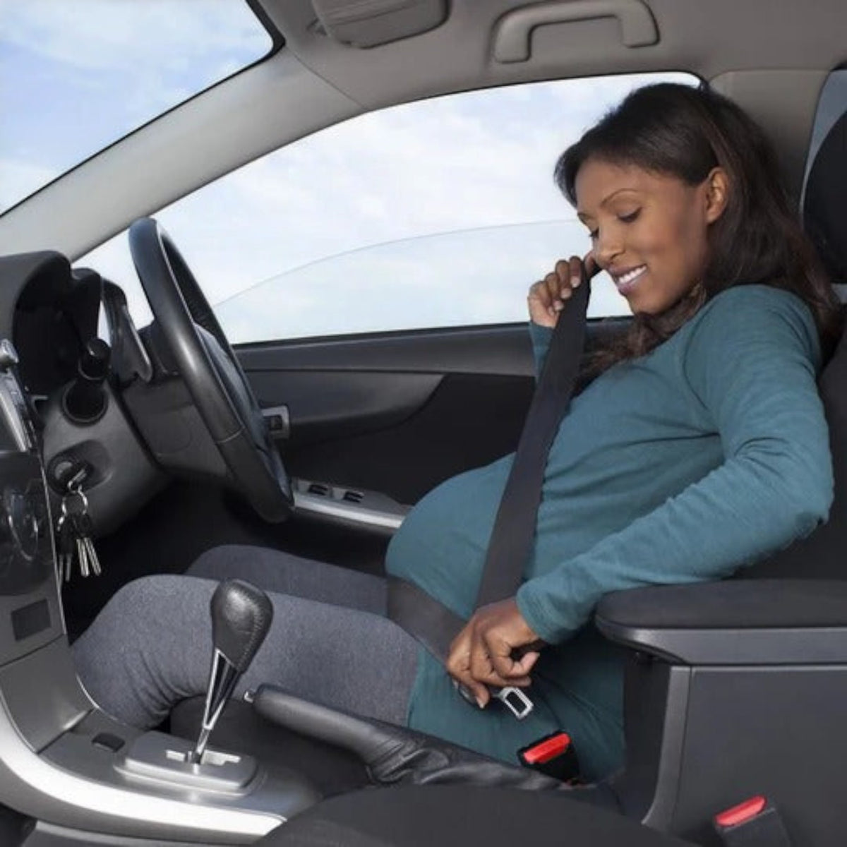 Two-Piece Seat Belt Clip Extender for Vehicle Use