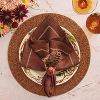 Thanksgiving Turkey Napkin Rings with Natural Feathers, Set of 4