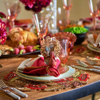 Thanksgiving Turkey Napkin Rings with Natural Feathers, Set of 4