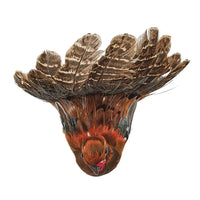 Thanksgiving Turkey Napkin Rings with Natural Feathers, Set of 4