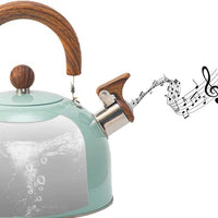 Stovetop Kettle with Automatic Whistle Alert and Even Heat Base for All Cooktops