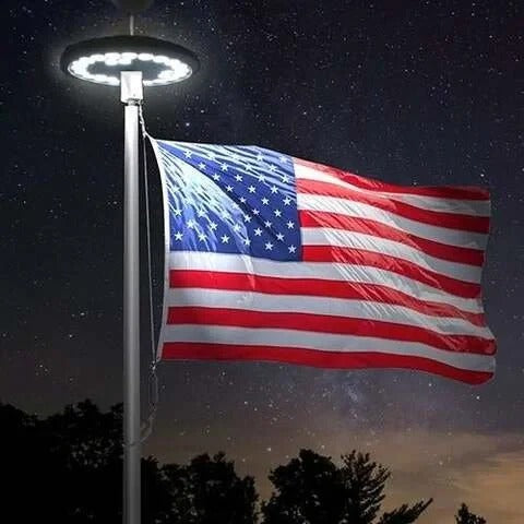 Solar Flagpole Light with Automatic Dusk Sensor and 700 Lumens, IP67 Rated