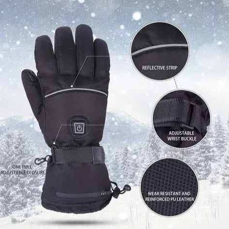 Heated Gloves with Carbon Fiber Heating and Three Heat Levels, Water Resistant