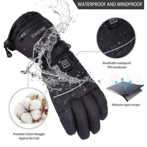 Heated Gloves with Carbon Fiber Heating and Three Heat Levels, Water Resistant