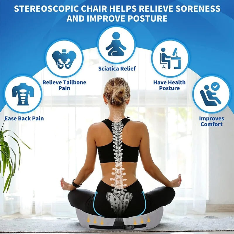 Seat Cushion with Adjustable Memory Foam for Sit Bone Relief
