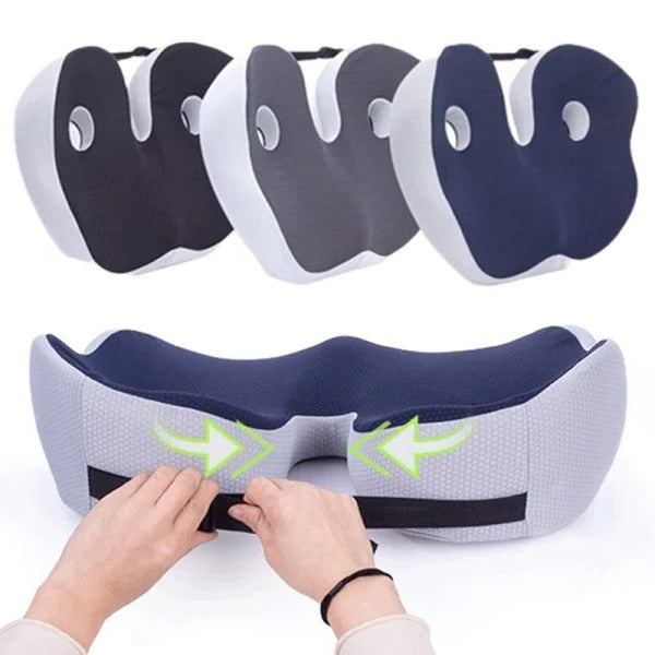 Seat Cushion with Adjustable Memory Foam for Sit Bone Relief