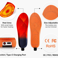 Rechargeable Heated Insoles with Three Temperature Settings and 10-Hour Runtime