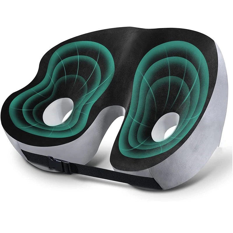 Seat Cushion with Adjustable Memory Foam for Sit Bone Relief