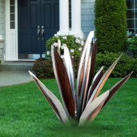 Decorative Plant Sculpture Featuring Agave Americana In Metal