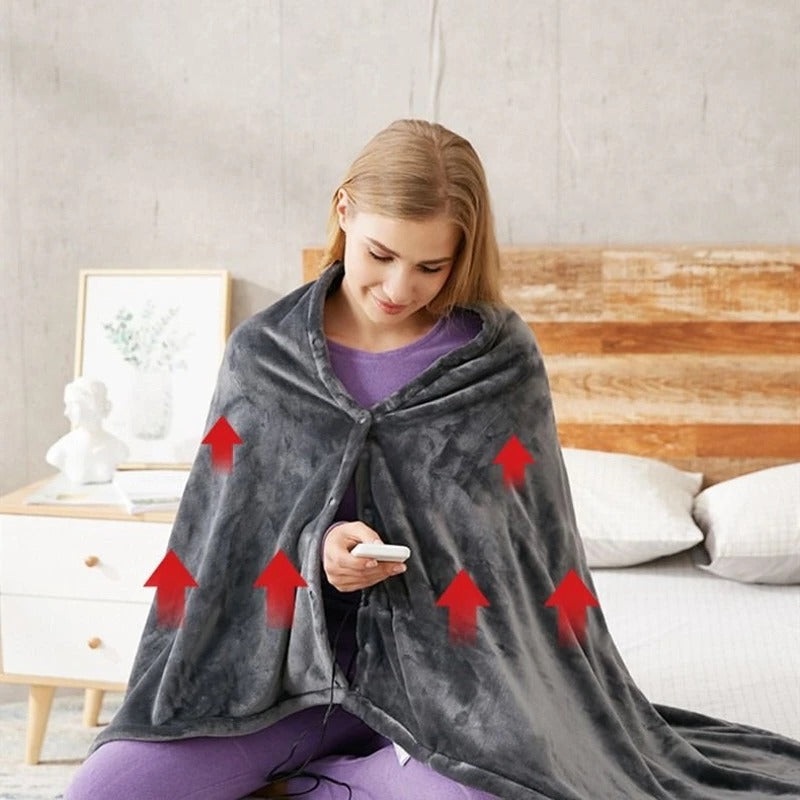 Heated Blanket with Three Temperature Settings and Power Bank Compatibility, 59x31.5 Inches