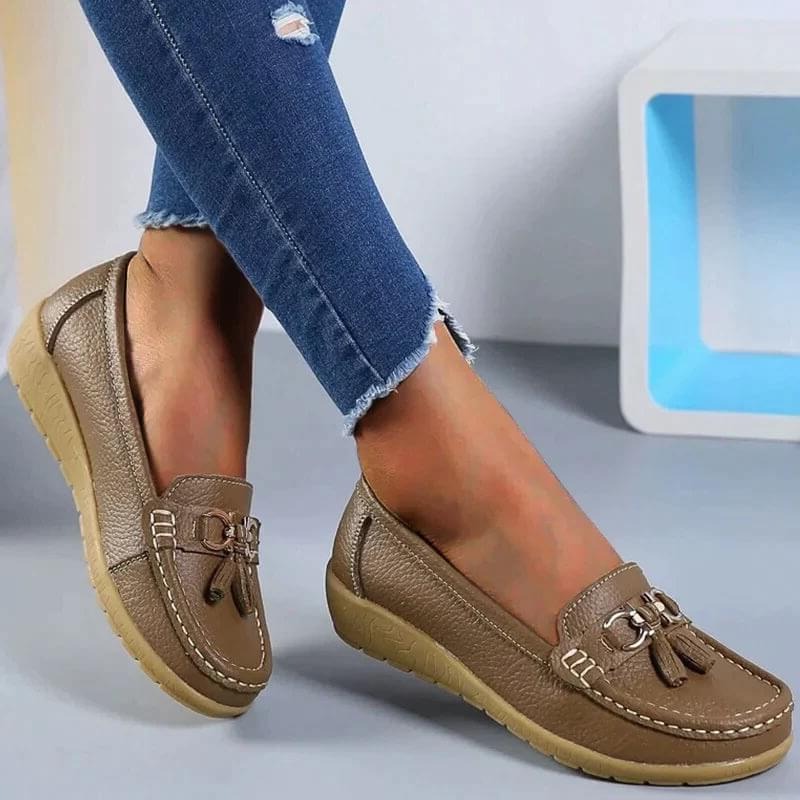 Women's Loafer Slip-Ons with Arch Support Footbed and Ventilated Upper