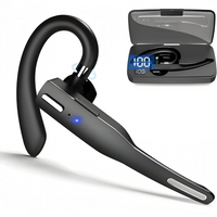 Wireless Earpiece Headset with Dual Microphones and Charging Case for Calls and Driving