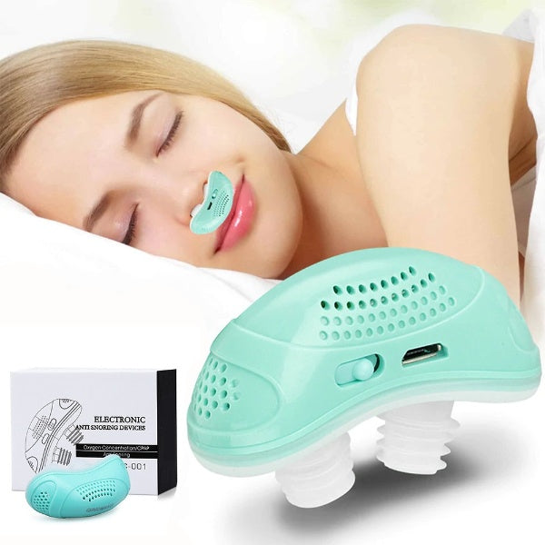 Nasal Breathing Device with Silicone Buds and Electric Pump for Sleep Apnea