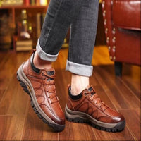 Men's Lace-Up Work Shoes with Built-In Arch Support and Slip-Resistant Sole